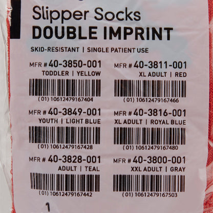 SLIPPER, TERRY DBL IMPRINTED ADLT XLG RED (48PR/CS MGM40