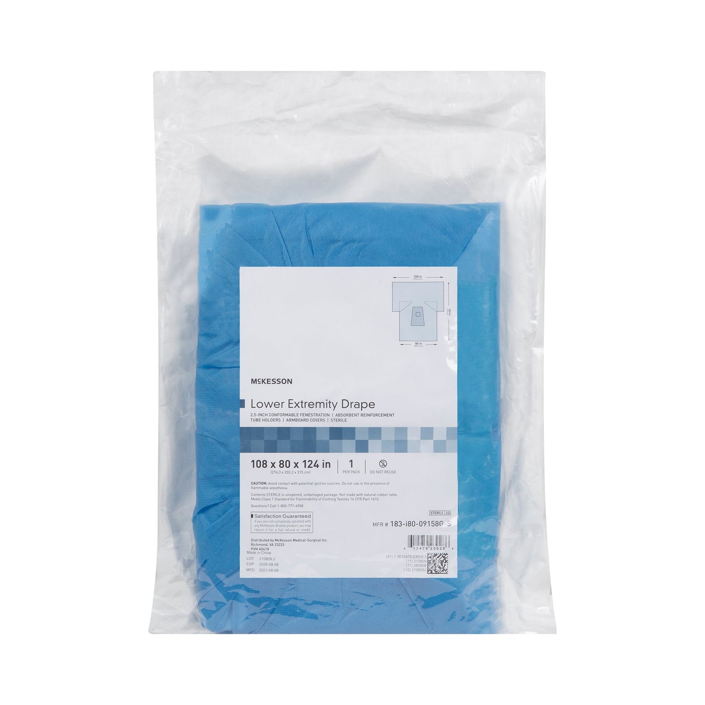 DRAPE, SURG ORTHO LOWER EXTREMW/ABS 108"X80"X124" (10/CS)