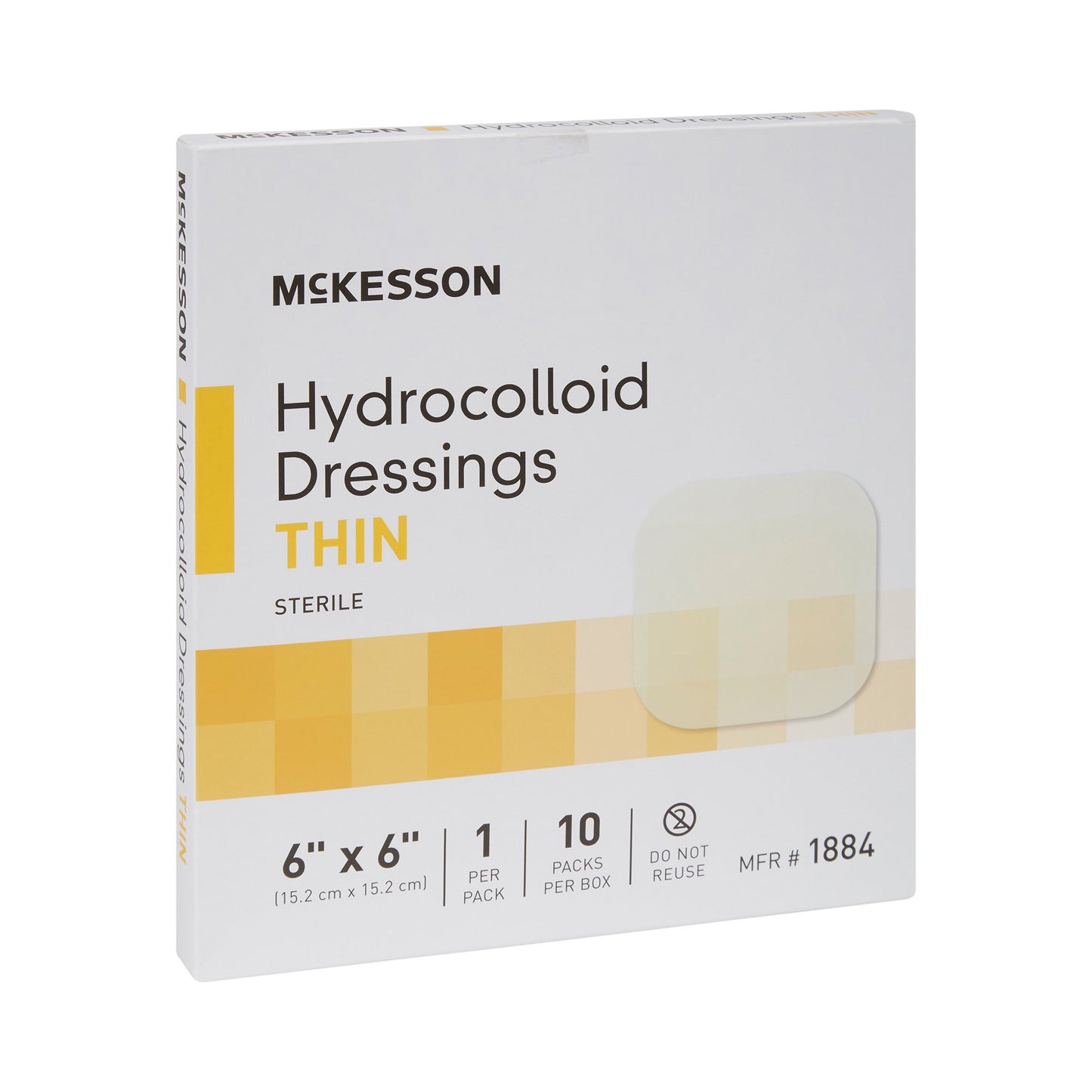 DRESSING, HYDROCOLLOID THIN STR 6"X6" (10/BX 20BX/