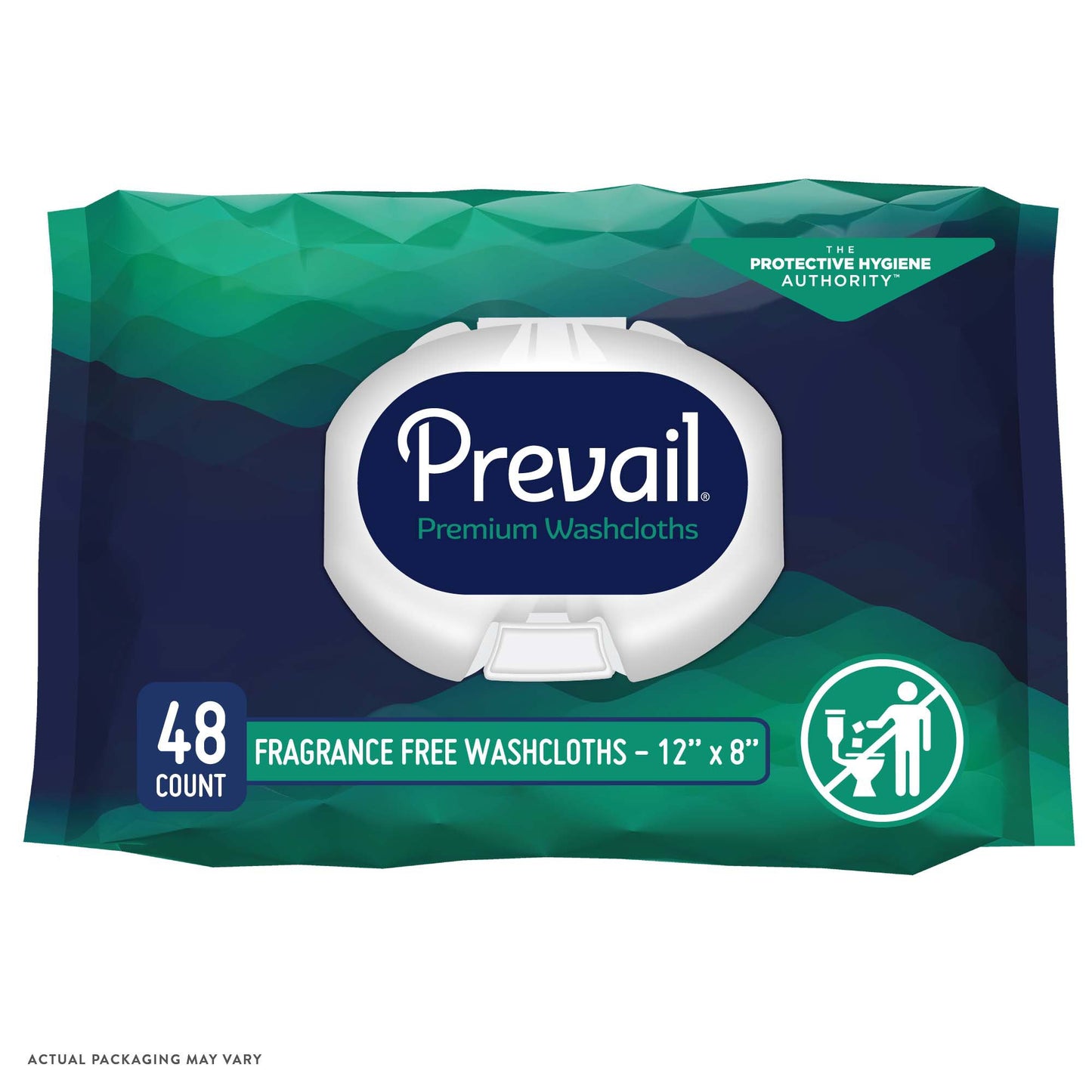 WASHCLOTH, PREVAIL W/LOTION FRAG FREE W/LID 12X8 (48/PK 12PK