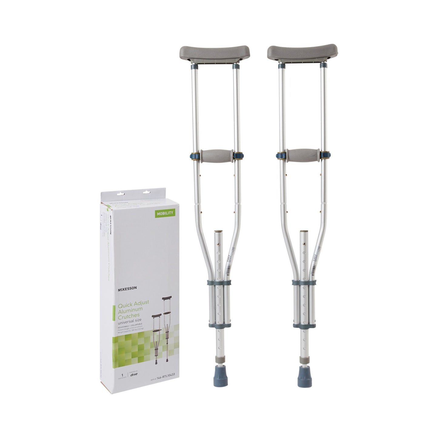 CRUTCH, UNDERARM ADJ ALUM UNIV38.5"-62.5" (1PR/BX 8BX/CS)