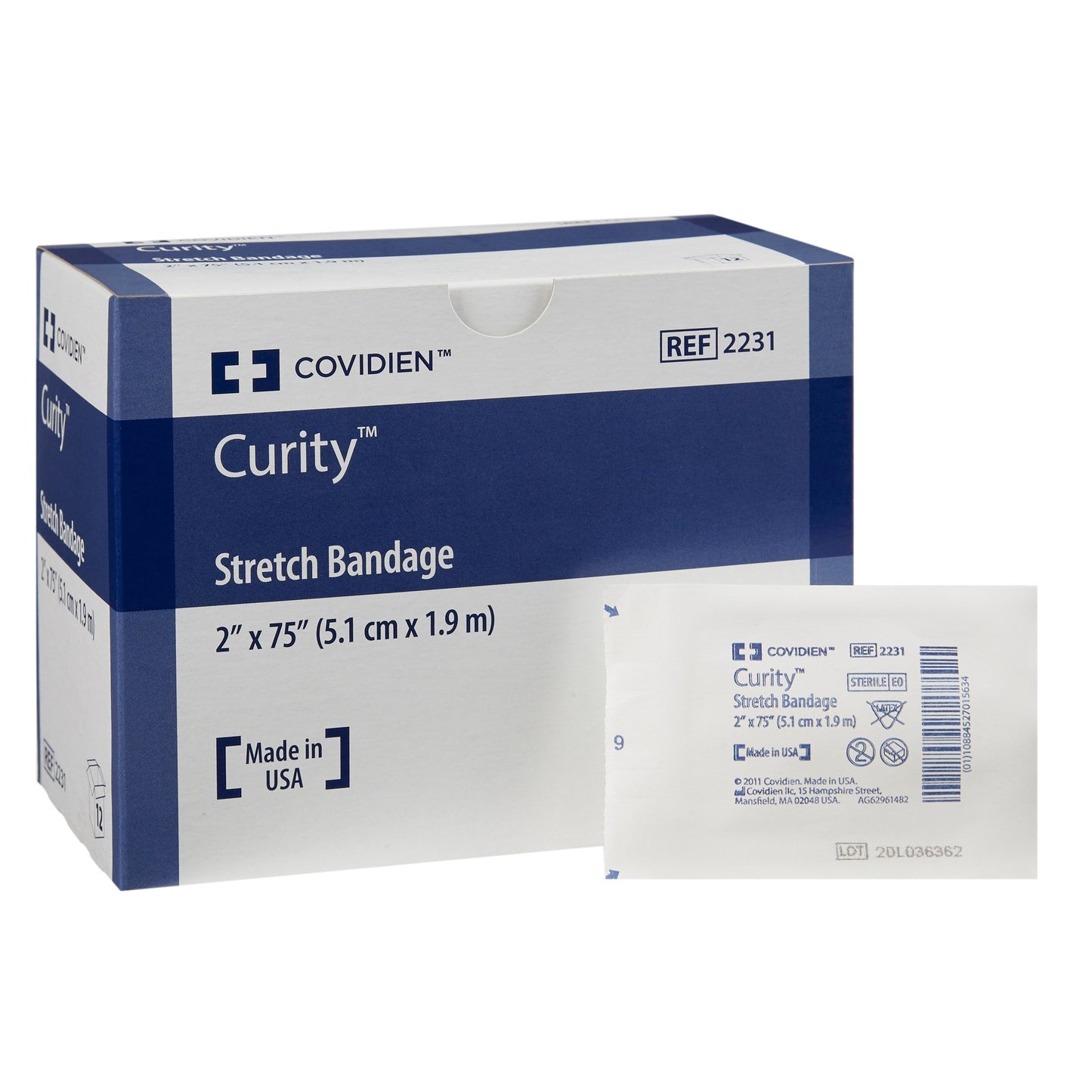 BANDAGE, GAUZE STRETCH STR 2"X75" (12RL/BX)