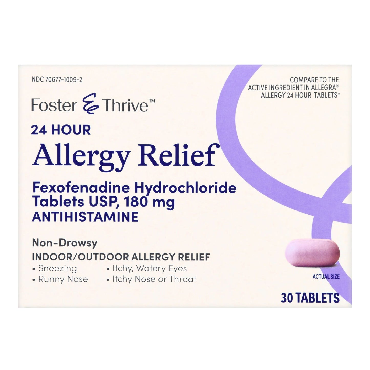 FEXOFENADINE, TAB FT SM 180MG (30/BX)