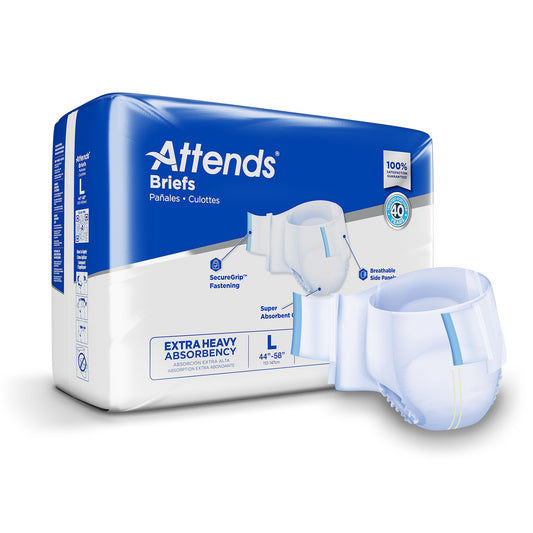 BRIEF, ATTENDS XHEAVY ABSORBENCY LG (25/BG 4BG/CS)