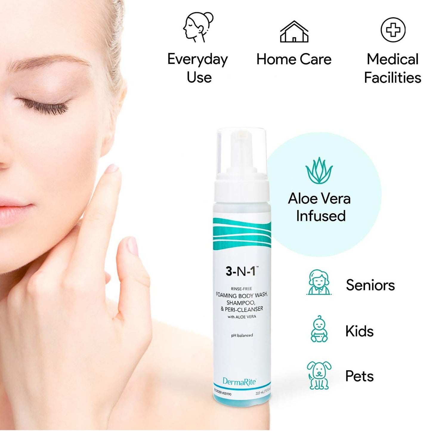 CLEANSER, 3-IN-1 FOAM 7.5OZ (12/CS)