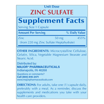 ZINC SULFATE, CAP 220MG UD (100/BX)