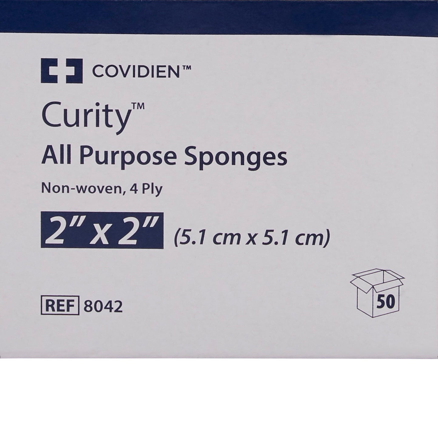 SPONGE, GAUZE CURITY STR 2"X2"(2/PK 25PK/TR 60TR/CS)