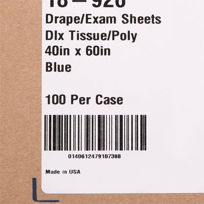 SHEET, DRAPE TISSUE/POLY BLU 40X60 (100/CS)