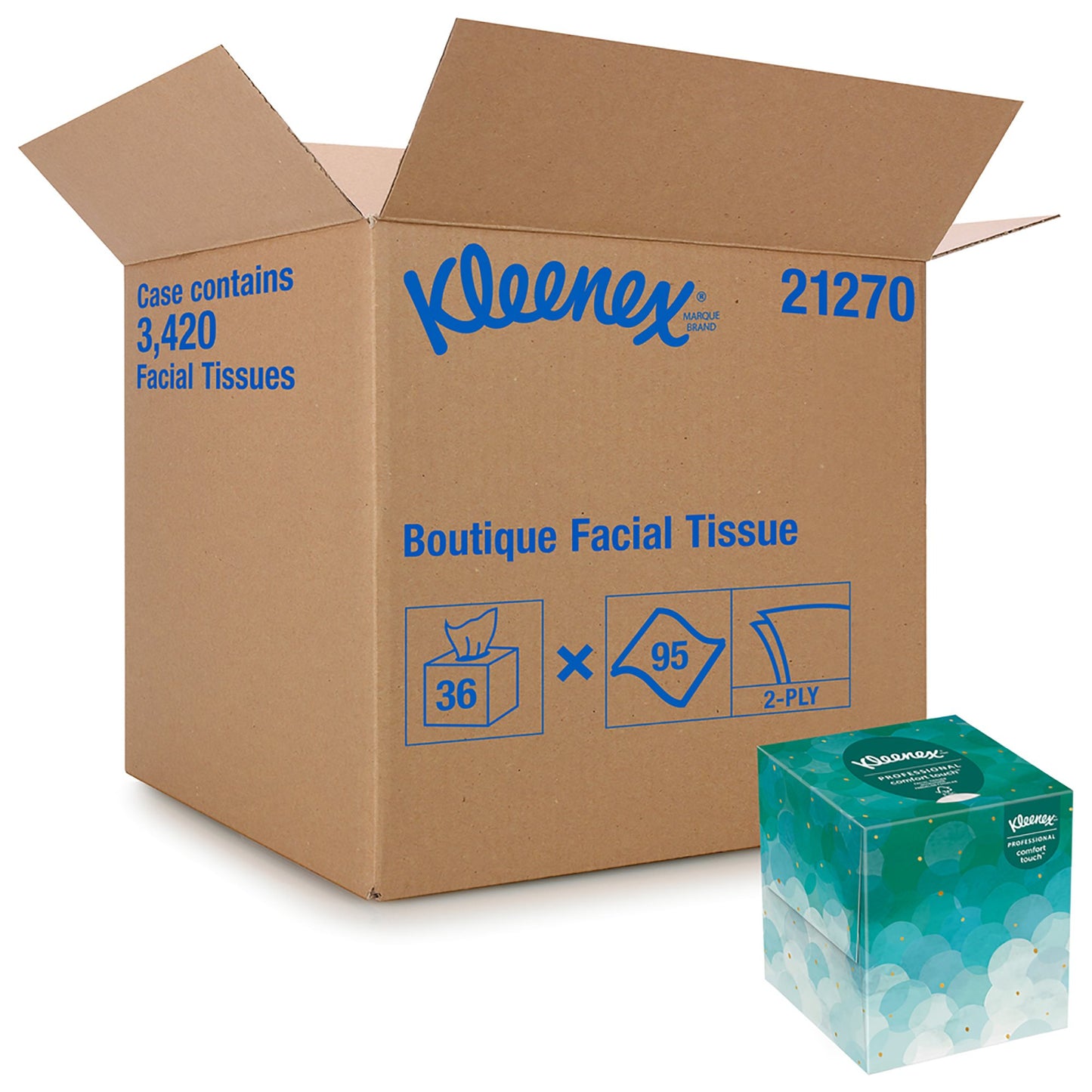 TISSUE, KLEENEX FACIAL BOUTIQUE (95/BX 36BX/CS) KIMCON
