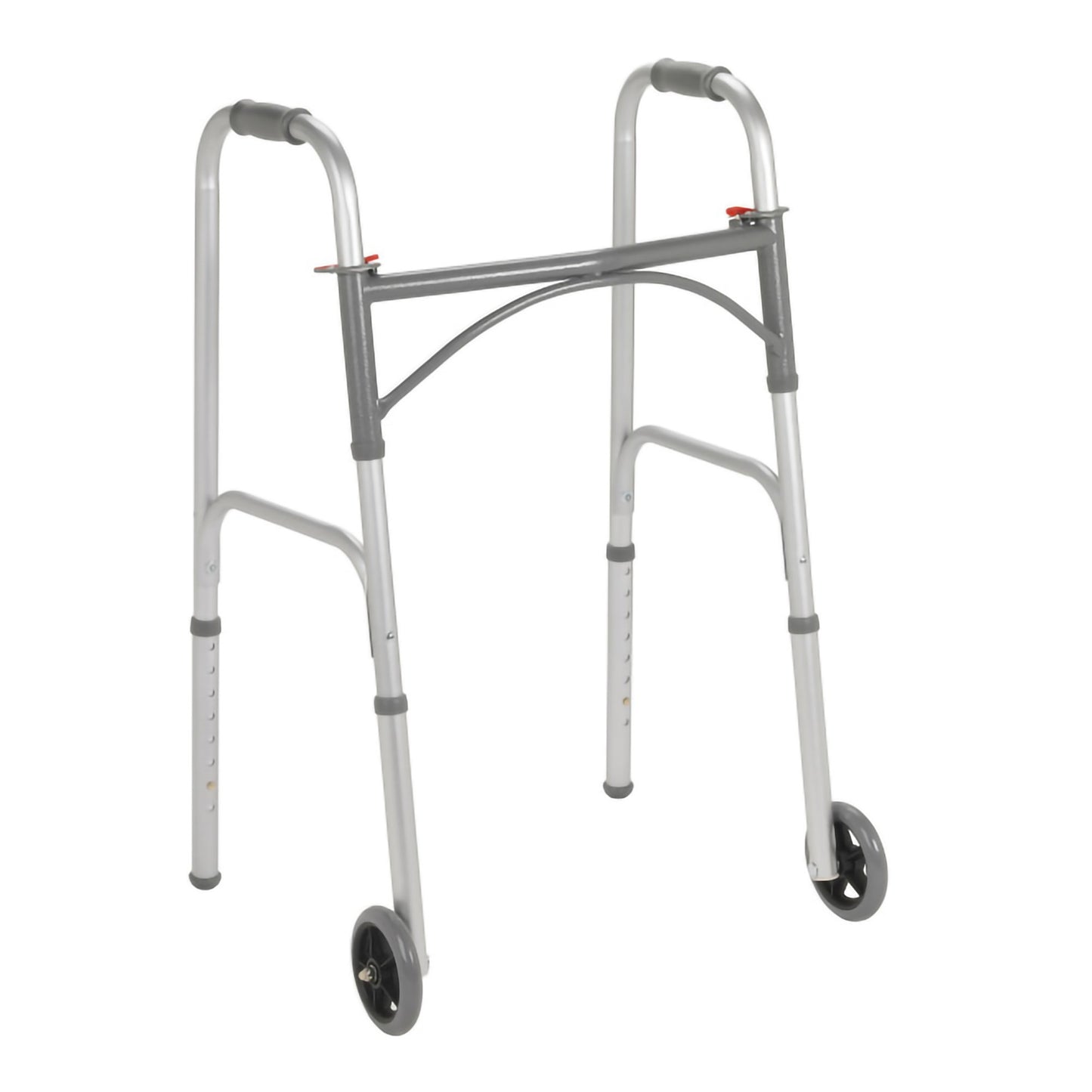 WALKER, DUAL FOLDING STEEL ADLT 350LB W/5" WHEELS