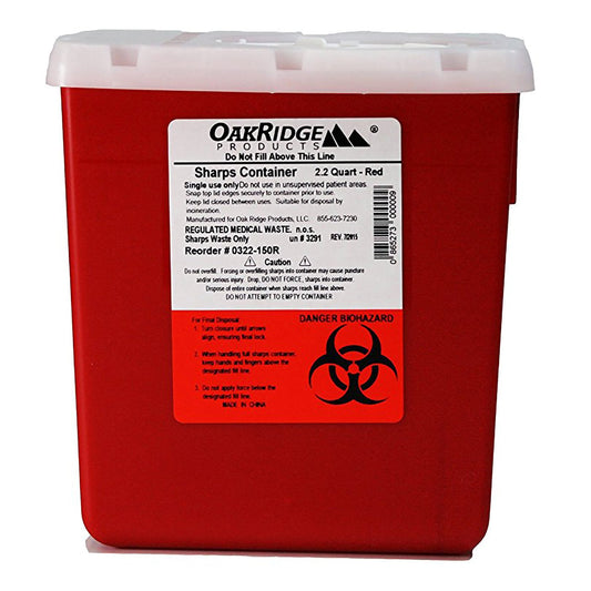CONTAINER, SHARPS RED 2.2QT W/ROTATING LID (60/CS)
