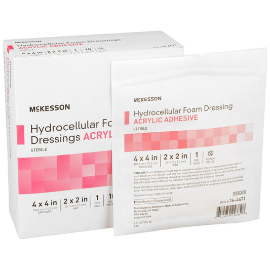 DRESSING, HYDROCELLULAR ADH STR FOAM 4"X4" (10EA/BX 10BX/CS)