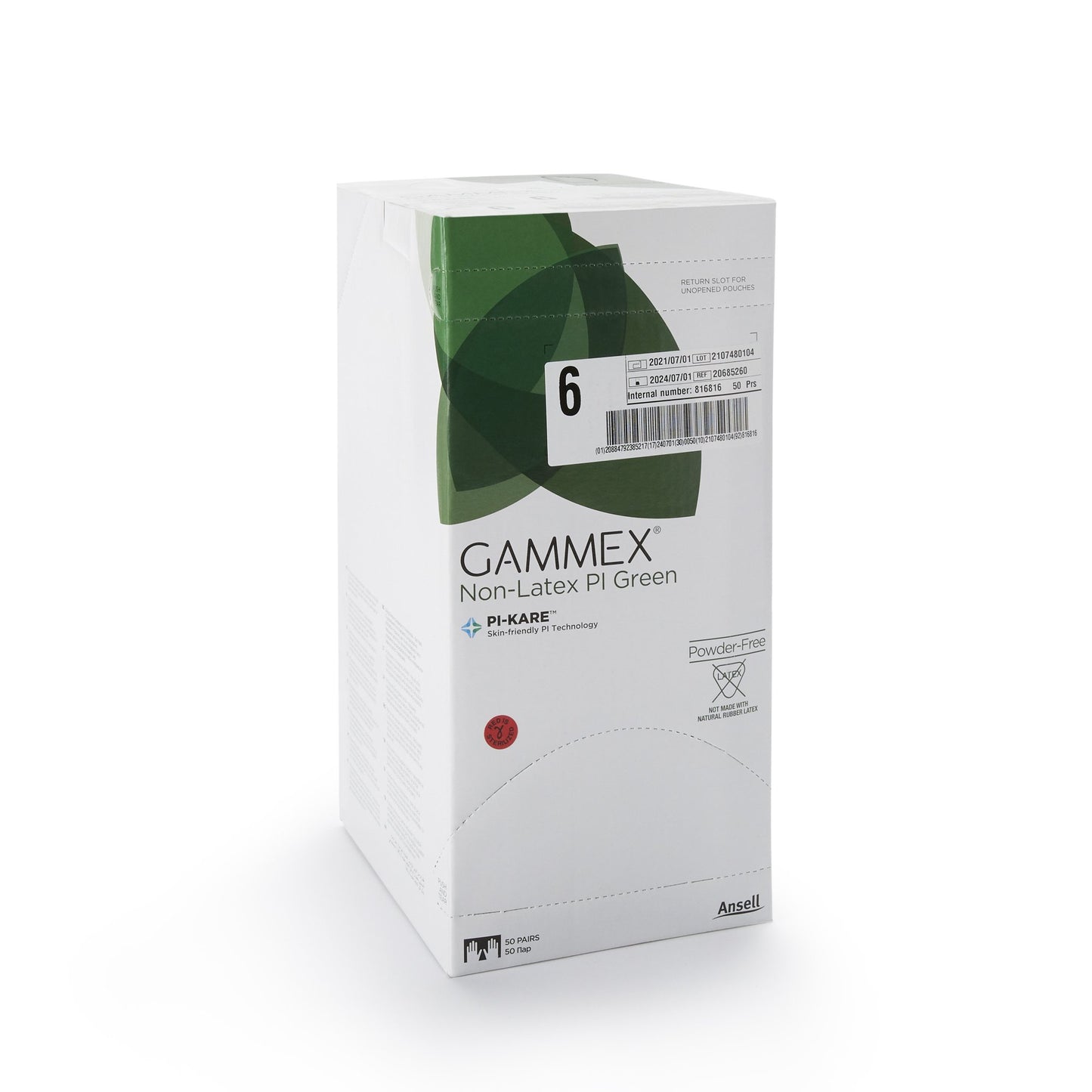 GLOVE, SURG PLYISO 6.0 STR2 SMTH CHEMO (50PR/BX 4BX/CS)