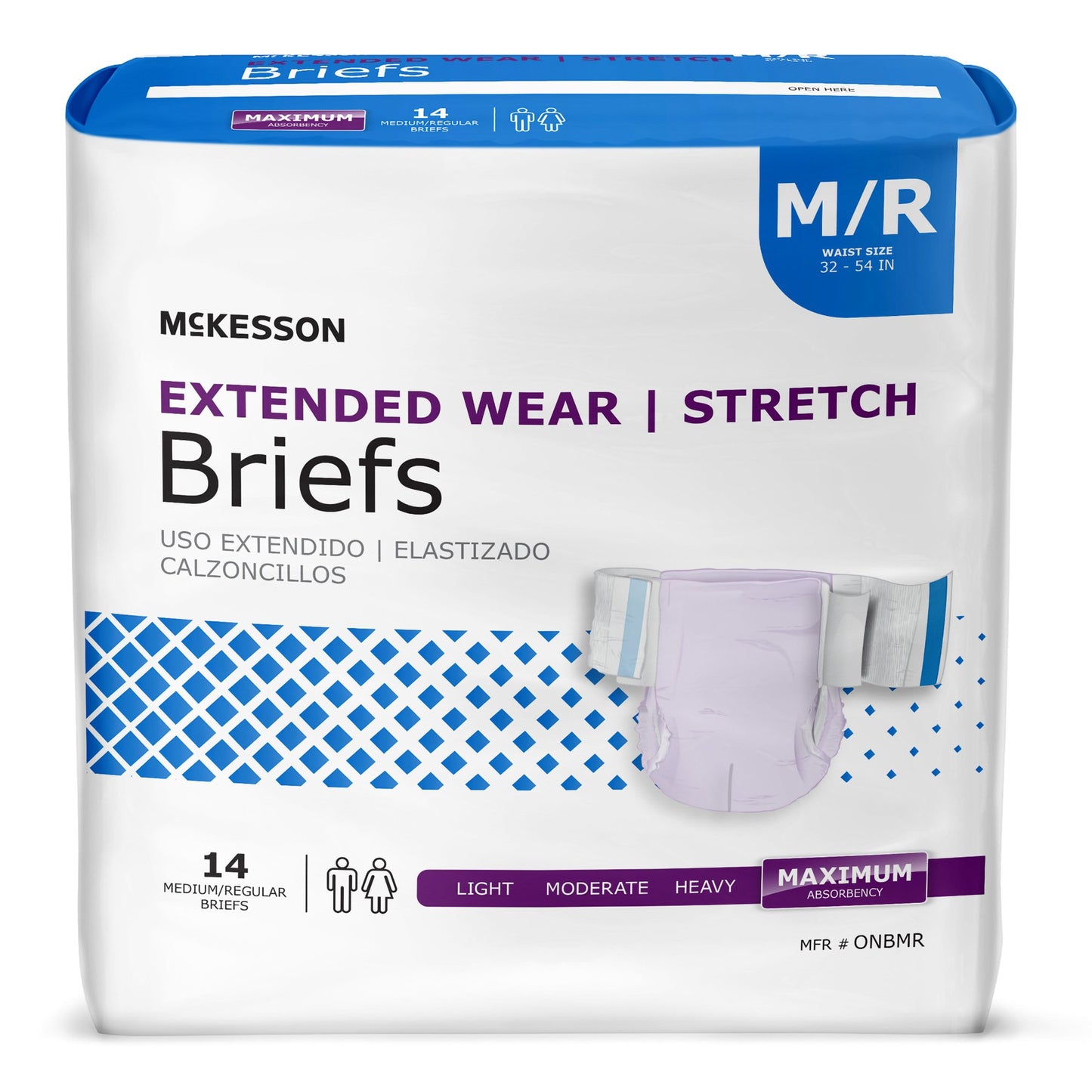 BRIEF, TAB CLSR EXTENDED WEAR MED/REG 32-54 (14/BG 4BG/CS)