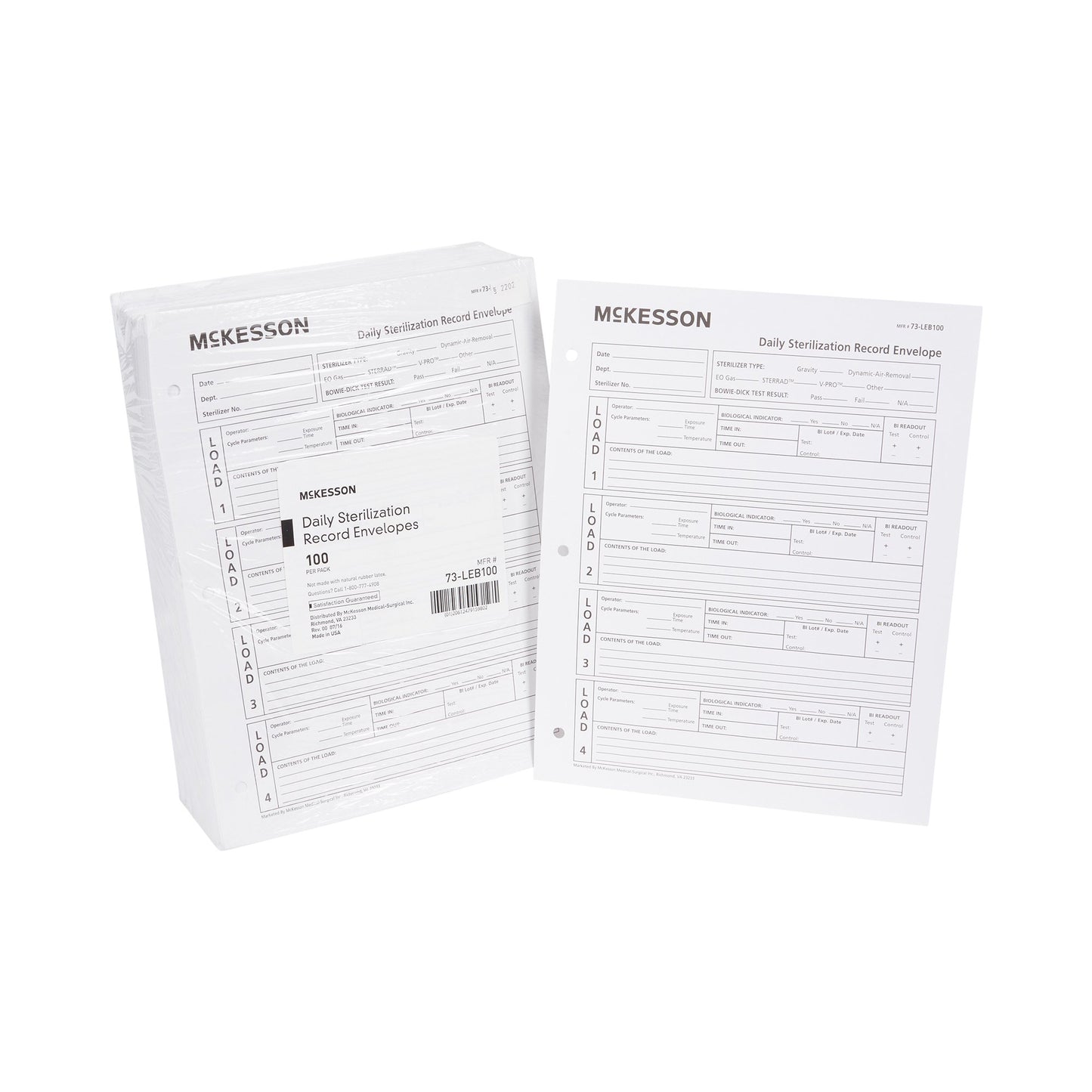 ENVELOPE, STERILIZER RECORD (100/PK 10PK/CS)