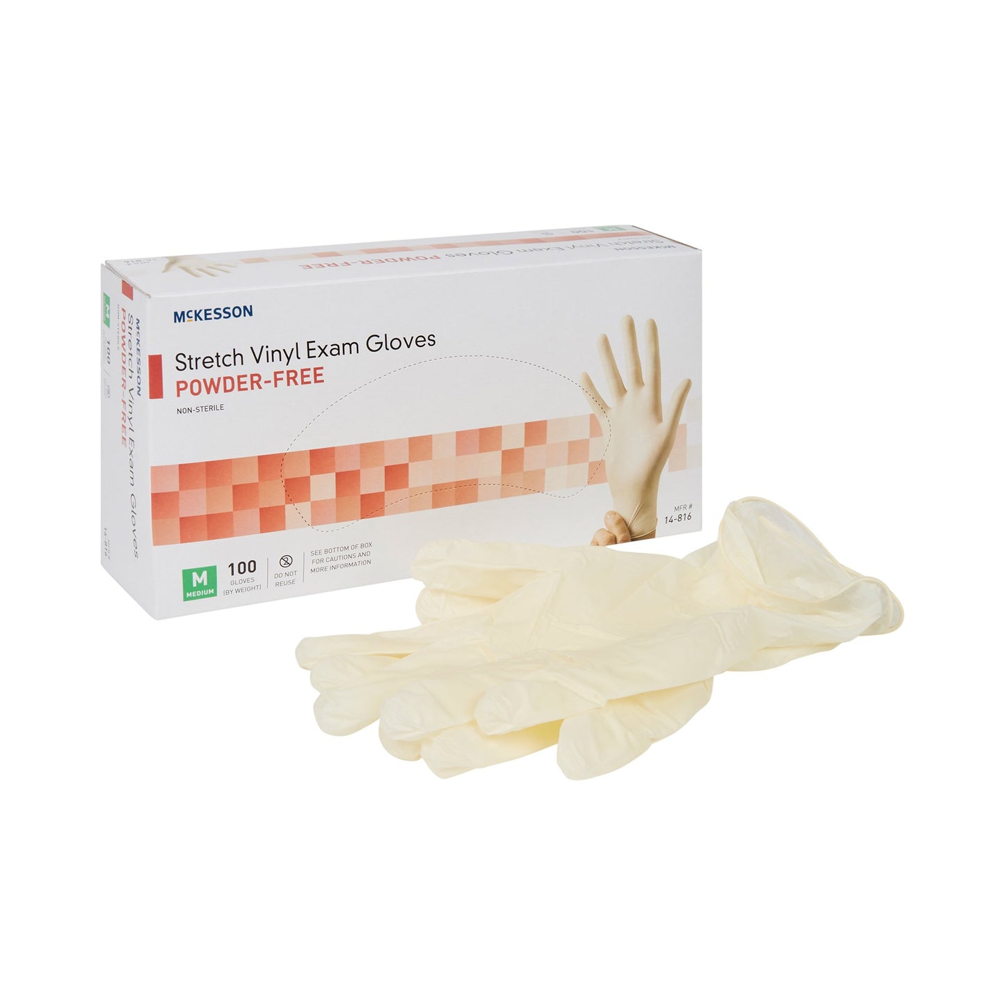 GLOVE, EXAM VNYLSTRCH MED N/S (100/BX 10BX/CS)