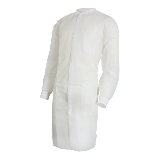 COAT, LAB KNITCUFF LF WHT LG/XLG (10/BG 3BG/CS)