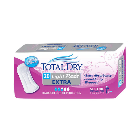 PAD, INCONT TOTALDRY LT X TRA (20/BG 9BG/CS)