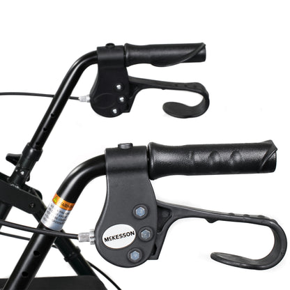 WALKER, ROLLATOR LTWT FOLDING ALUM W/6" WHLS BLK 300LB