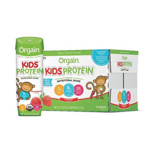 SHAKE, NUTRITIONAL KIDS PROTEIN ORG STRAWBERRY (12/CS)