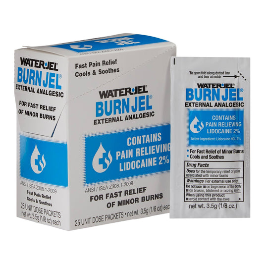 GEL, BURN WATERJEL 1/8 OZ PKT (25/BX 24BX/CS)