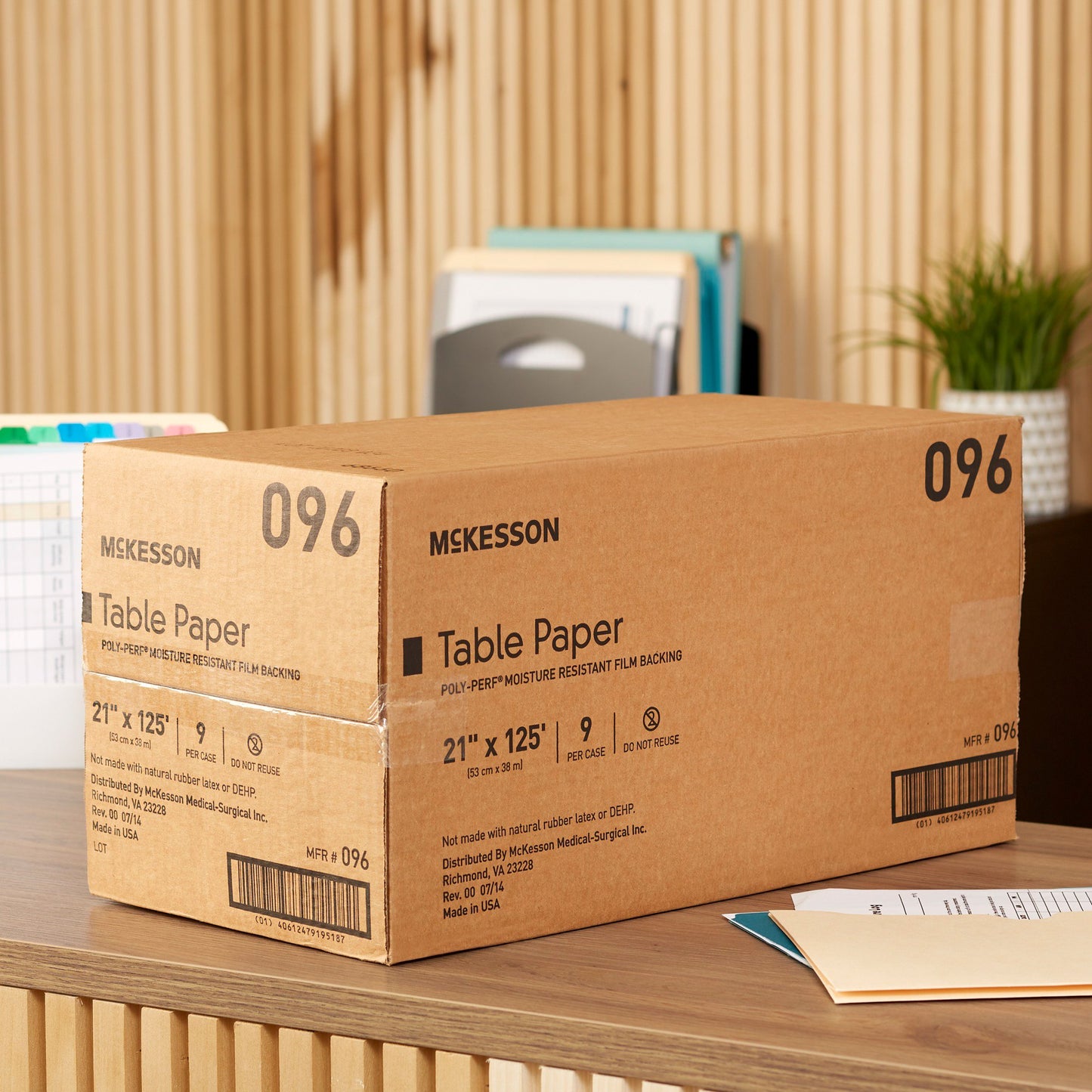 PAPER, TABLE POLY PERF WHT 21"X125' (9RL/CS)