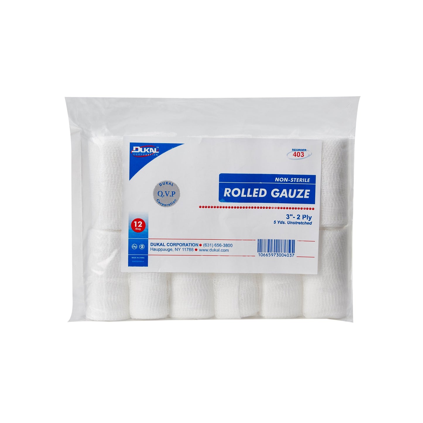 GAUZE, ROLLED N/S 3" 2PLY (12RL/BG 8BG/CS)