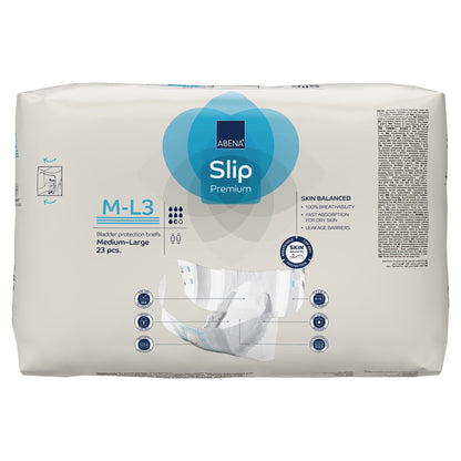BRIEF, INCONT SLIP FLEX FIT PREM M3-L3 MED/LG (23/PK 4PK/CS)