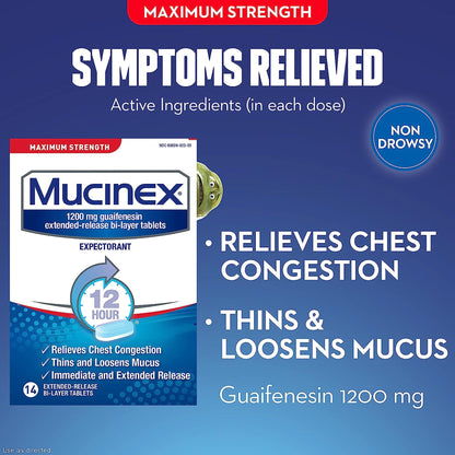 MUCINEX, TAB ER 1200MG (14/CT)