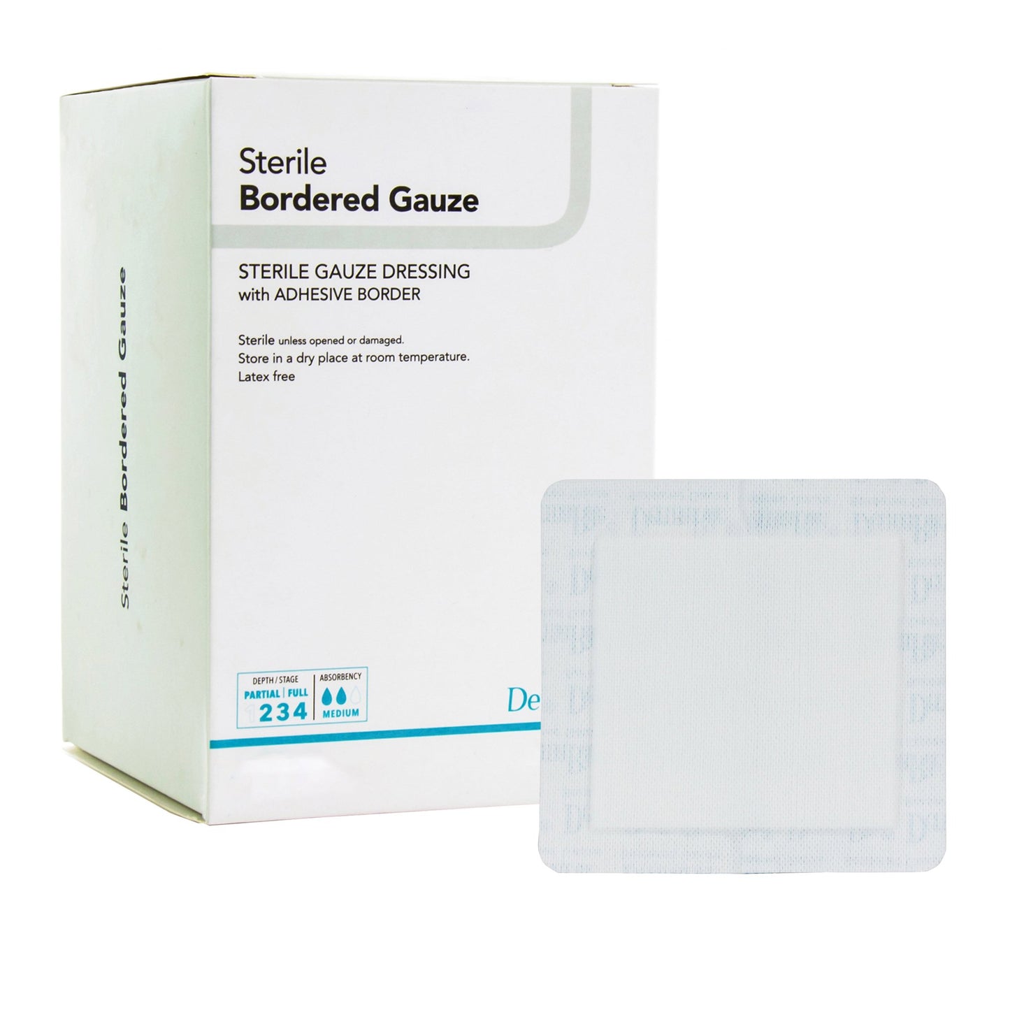 GAUZE, BORDERED STERILE ISLAND4X8 (25/BX)