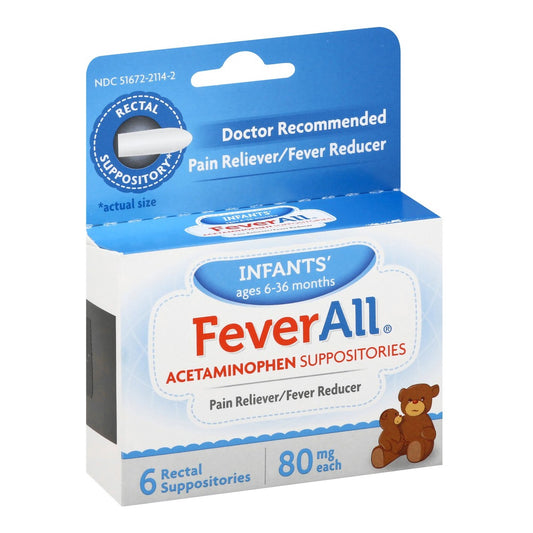 FEVERALL, SUPPOSITORY RECTAL INF 80MG (6/BX)