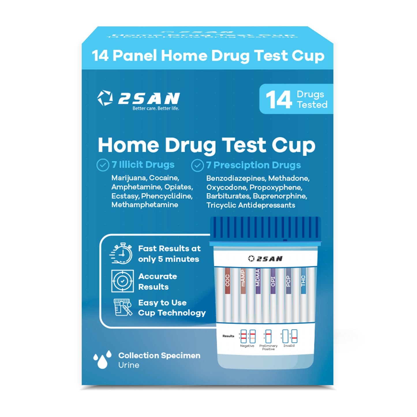 DRUG TEST, MULTI-DRUG HOME 14 STRIP (18KT/CS)
