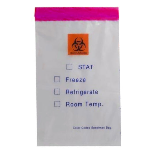 BAG, ZIPLOCK BIO TRNSPRT RED 6X9 (100/PK)