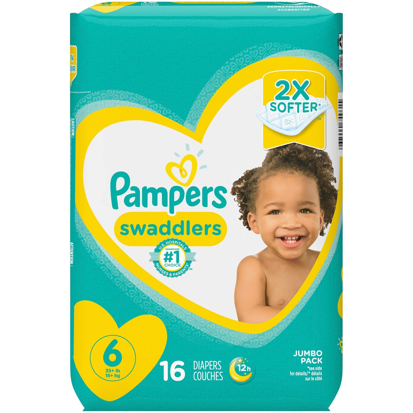 DIAPER, PAMPERS SWADDLERS SZ6 35+LBS (16/PK 4PK/CS)