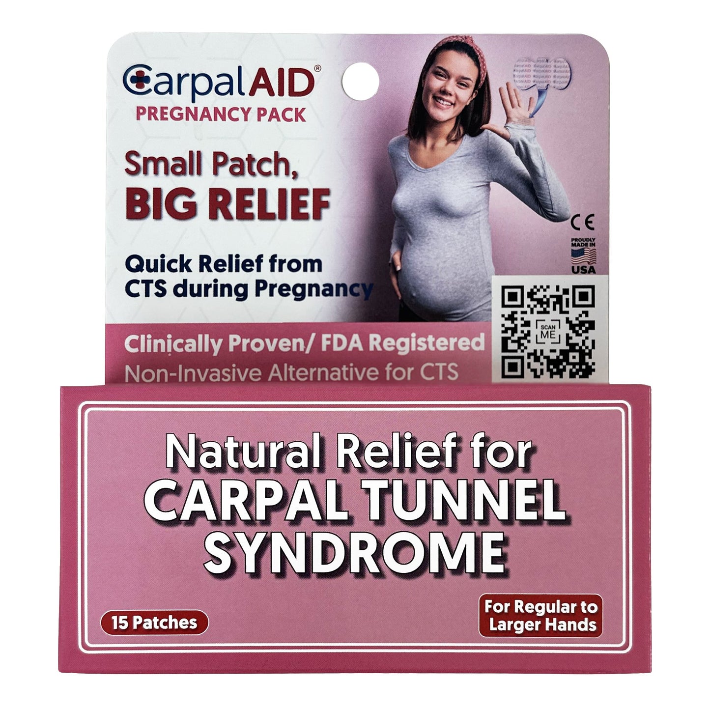 PATCH, HAND CARPAL AID PATCH PREGNANCY PK LG (15/PK 48PK/CS)