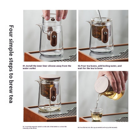 Tea Square Round Teapot High-end Travel Tea Set Tea And Water Separation