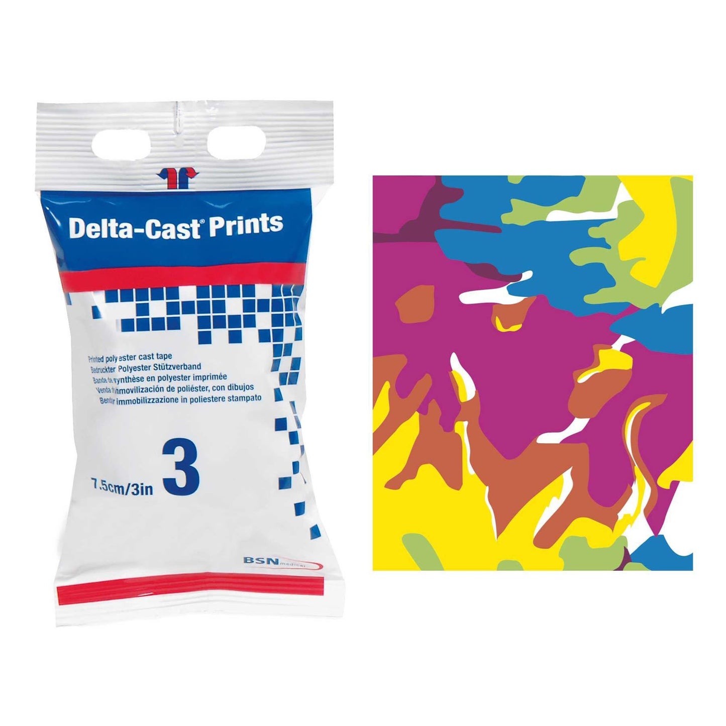 TAPE, CAST DELTA PASTEL PRINT 3"X4YDS (10/BX)