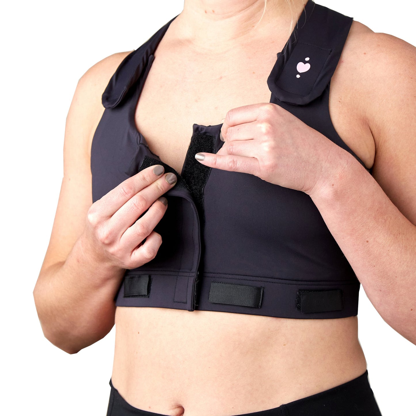 BRA, PST-OP LARISSA W/PCKT PUFF DRN TAB BLK MED (36/CS)