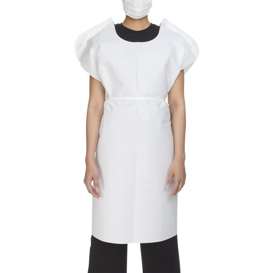 GOWN, EXAM T/P/T WHT 30X42 (50/CS)