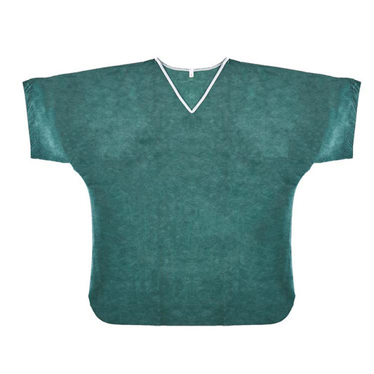 SHIRT, SCRUB NONWOVEN V-NECK NO PCKT DRK GRN SM (30/CS)