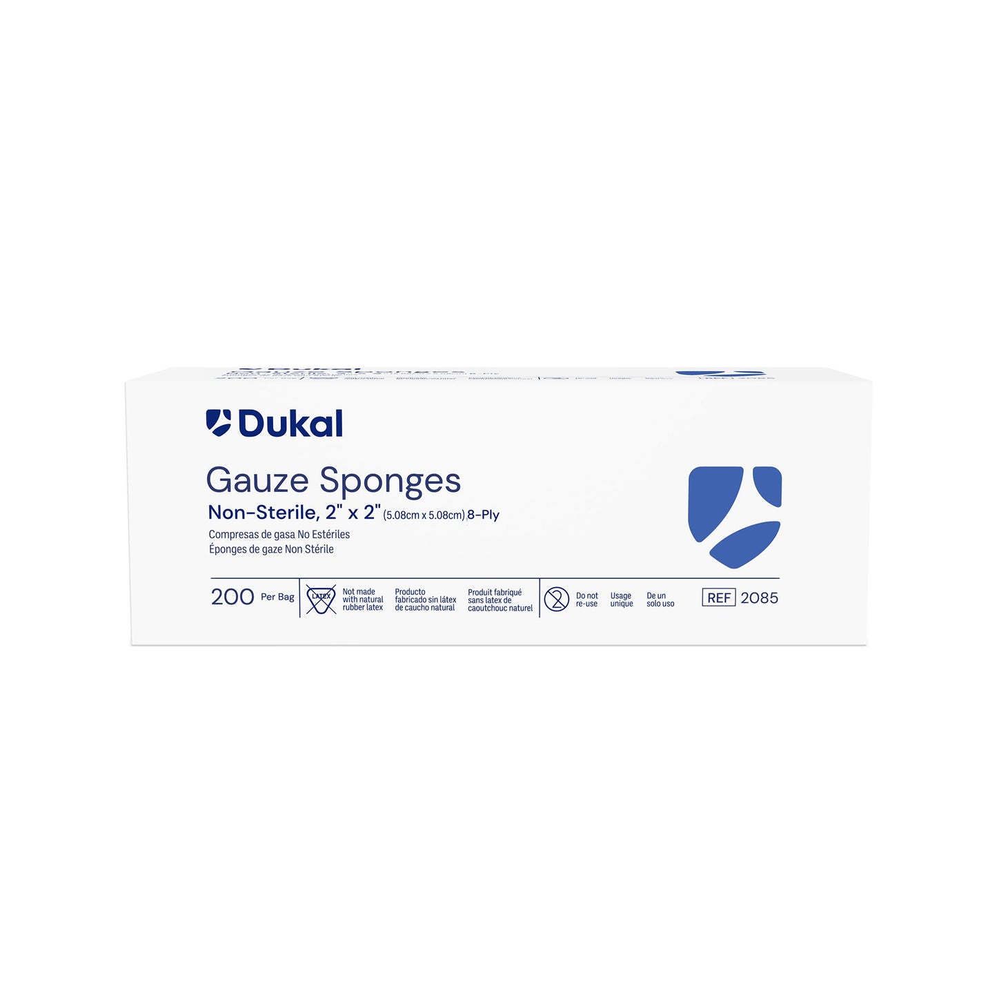 SPONGE, GAUZE 2"X2" 8PLY N/S (200/BG 25BG/CS)