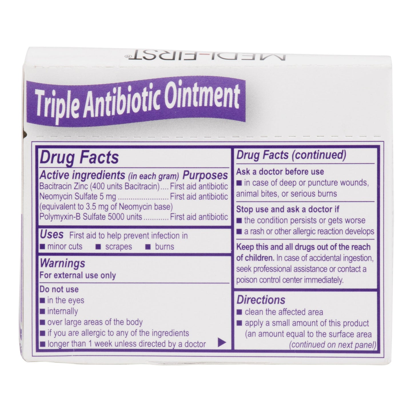 TRIPLE ANTIBIOTIC OINT 1/57OZ25/BX 36BX/CS