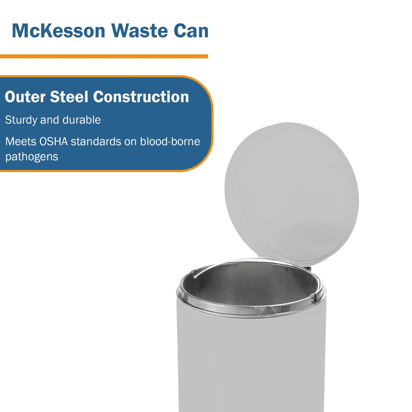 WASTECAN, STEP-ON RND MTL S/S 32QT