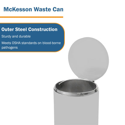 WASTECAN, STEP-ON RND MTL S/S 32QT