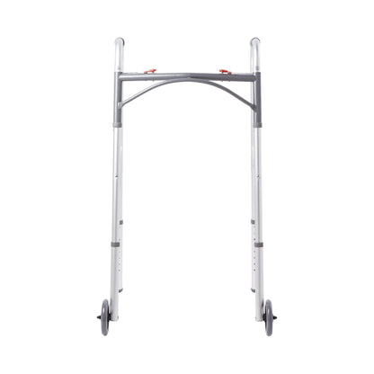 WALKER, FOLDING ALUM W/WHEELS ADLT 350LB