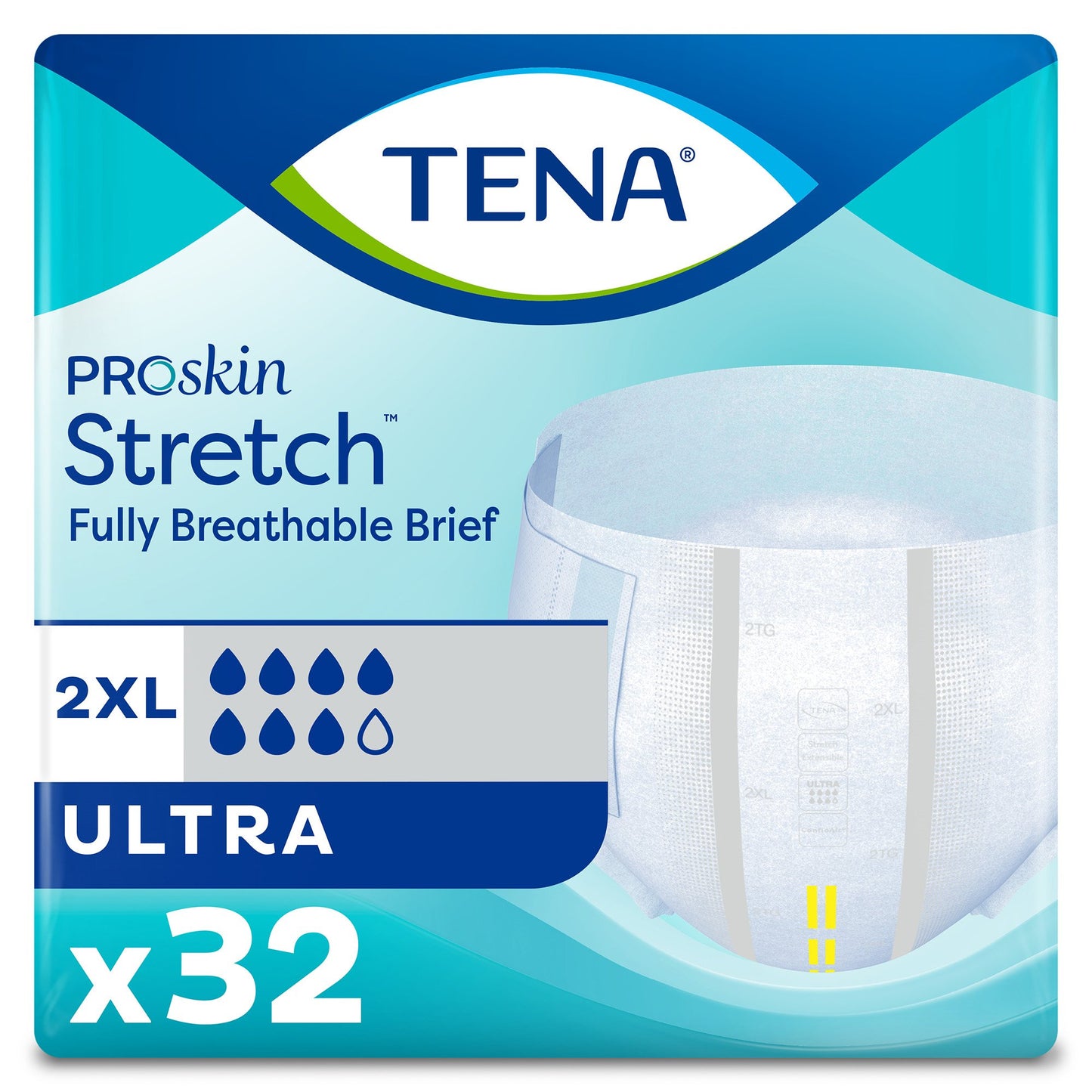 BRIEF, STRETCH TENA ULTRA 2XLG64"-70" (32/BG 2BG/CS)