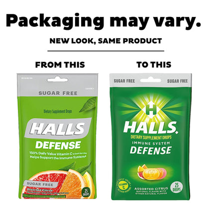 HALLS DEFENSE, DRP SUG/FREE CITRUS (25/BG)