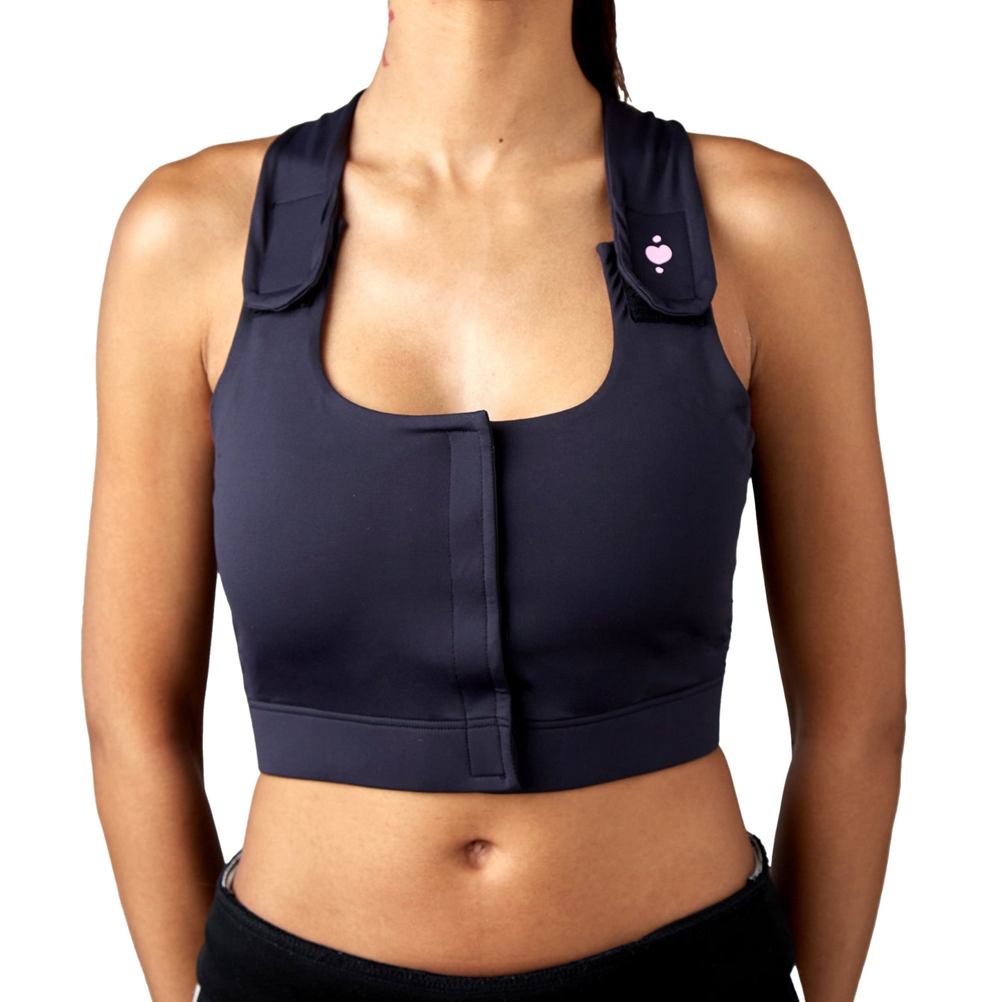 BRA, PST-OP SERENA W/PCKT PUFFADJ STRAP BLK LG (36/CS)