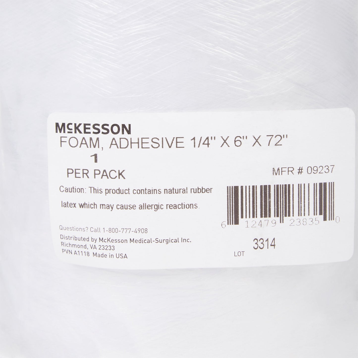 FOAM, ORTHOPAEDIC ADH 1/4"X6"X72" (20RL/CS)
