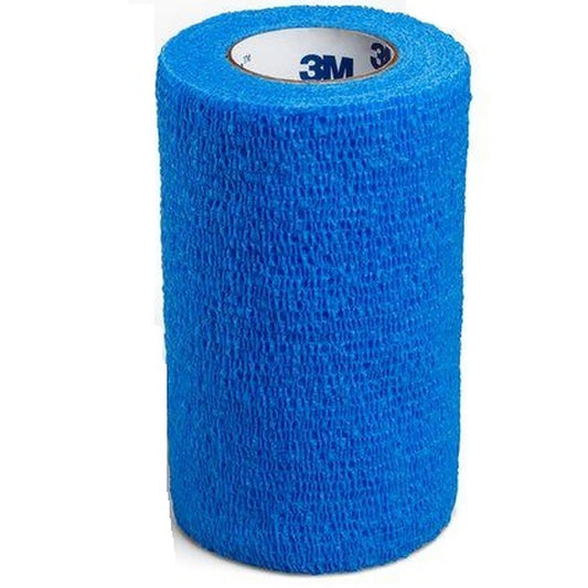 BANDAGE, COBAN ELAS BLU 4"X5YDS (18/BX) 3M